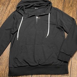 Lightweight half zip black hoodie size L